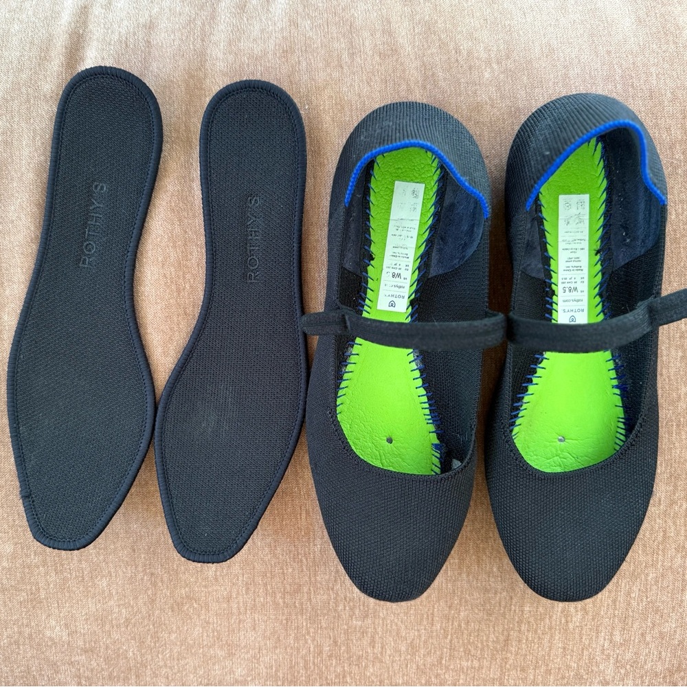 Rothy's Black Mary Jane Flats with Cushioned Support